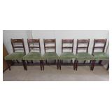 6 mid century dining chair, featuring a curved