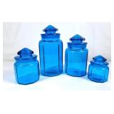 Gorgeous Vintage L.E. Smith Blue Glass Panel