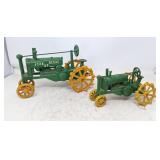 Pair of John Deere Cast Iron Tractors