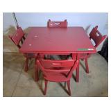 Bright Red Dining Table With Pull Out Extensions