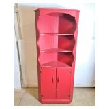 Bright Red Corner Display Cabinet