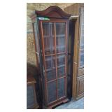 Lighted Wood & Glass Display Cabinet -