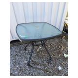 Glass Top Patio Table - 35"Wx34"H