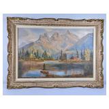 Beautiful Large Oil on Canvas Painting by