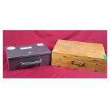 Fire Safe Security Box w/Key & Wood Art/Paint