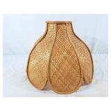Vintage tulip wicker rattan pendant light shade