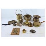 Brass lot! Planters, crumb catcher, candle