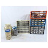 Small hardware organizers with various small