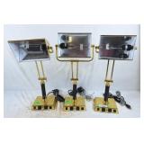 Trio of bankers / piano desk lamps
