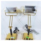 Pair of brass bankers / piano / desk lamps