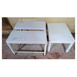 2 homemade metal stands - largest  22'x22'x 12'd
