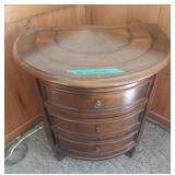 Vintage side table 3 drawers half moon star burst