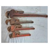 4 Ridgid pipe wrenches 10,14,14, 24'
