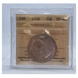 ICCS Graded Extra Fine 1956 Canada 50 Cent Piece