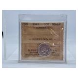 ICCS Graded Mint State 1947 Canada Dime