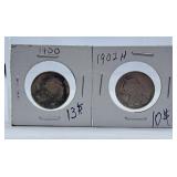 1900 and 1902H Canada Quarters