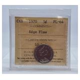 ICCS Graded Proof Like 1970 Canada Nickel with