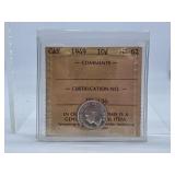 ICCS Graded Mint State 1949 Canada Dime