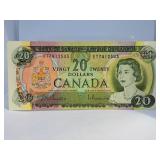 Uncirculated 1969 Canada Twenty Dollar Bill