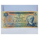1972 Canada Five Dollar Bill