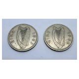 1963 and 1966 Ireland Two Florin Coins