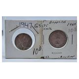 1947 and 1960 Canada Quarters