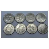Eight 2000 Canada Quarters from the Millennium