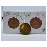 2005, 2011 and 2012 Canada One Dollar Coins with