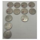 Twelve  2012/2013 Canada Quarters, 1812/2012