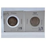 1903 and 1904 Canada Quarters