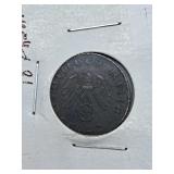 1942 Germany Ten Reichspfennig Coin