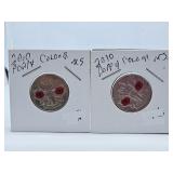 Pair of Mint State 2010 Canada Quarters with