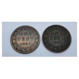 1887 and 1897 Canada Pennies