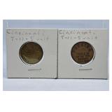 Pair of Cincinnati Parking Tokens