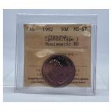 ICCS Graded Mint State 1982 Canada 50 Cent Piece