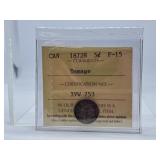 ICCS Graded Fine 1872H Canada Nickel with Damage