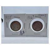 1905 and 1906 Canada Quarters