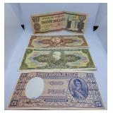 Guyana Twenty Dollar Bill, Brazil Vinte Cruzeiros