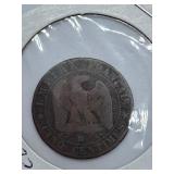 1862 France Cinq Centimes Coin