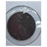 Extra Fine 1872 British Farthing Coin