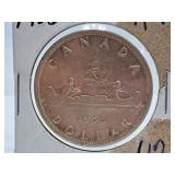 About Uncirculated 1956 Canada One Dollar Coin