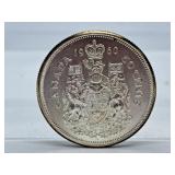 About Uncirculated 1960 Canada 50 Cent Piece