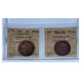 ICCS Graded Mint State 2001 and 2002 Canada Two