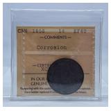ICCS Graded Extra Fine 1858 Canada Penny with