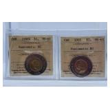 ICCS Graded Mint State 1998W and 2005 Canada Two