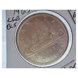 Mint State 1965 Canada One Dollar Coin with Large