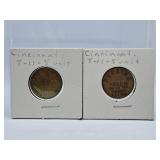Pair of Cincinnati Parking Tokens