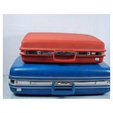 Vintage Red Samsonite & Blue Diplomat Suitcases