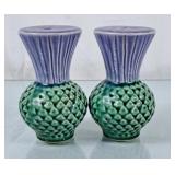 Beautiful Vintage Campsie Ware Pottery S&P Purple