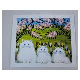 Maud Lewis Print "Three White Cats" - 24"Wx20"H